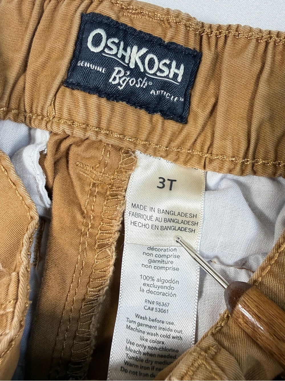 OSHKOSH B'GOSH Toddler Boy Gnome Embroidered Khaki Pants Cottagecore Holiday 3T - Picture 8 of 9